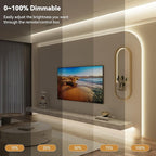 PAUTIX COB LED Strip Light 32.8ft,Engineering Level UL Listed Natural White 4000K,CRI93+ Super Bright High Lumen,Dimmable 24V Flexible LED Tape Light with RF Remote,for Home&Office Decor DIY Lighting