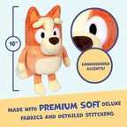 Bluey Sound Effects Talking Bingo Plush Toy, 13” Soft Bingo Toy, Interactive Stuffed Animal with 9 Different Phrases, Musical Toys for Kids