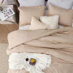 Bedsure King Size Comforter Set - Warm Sand King Comforter Set, Soft Bedding for All Seasons, Cationic Dyed Bedding Set, 3 Pieces, 1 Comforter (104"x90") and 2 Pillow Shams (20"x36"+2")
