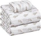 RUVANTI Flannel Sheets Twin Size - 100% Cotton Double Brushed Twin Sheets Set, Deep Pockets 16 Inches, All Seasons Breathable & Extra Soft Bed Sheets, Warm & Cozy, 3 Piece, Dried Straw