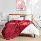 Walensee Fleece Blanket Plush Throw Fuzzy Lightweight (XL-Twin Size 66x90 Red) Super Soft Microfiber Flannel Blankets for Couch, Bed, Sofa Ultra Luxurious Warm and Cozy for All Seasons