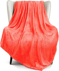 Exclusivo Mezcla Extra Large Fleece Throw Blanket for Couch, Sofa, 300GSM Super Soft and Warm Blankets, Coral Orange Throw All Season Use, Cozy, Plush, Lightweight, 50x70 Inches