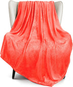 Exclusivo Mezcla Extra Large Fleece Throw Blanket for Couch, Sofa, 300GSM Super Soft and Warm Blankets, Coral Orange Throw All Season Use, Cozy, Plush, Lightweight, 50x70 Inches