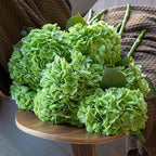 4PCS Artificial Flowers Large Hydrangeas Flowers Latex Bouquet for Wedding Bridal Office Home Party Decoration (2Pcs Green+2Pcs Light Green)