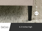 Decoro Mornington Upholstered 2.0 Platform Bed, Button-Tufted Fabric Headboard and Metal Frame with Wood Slat Support, Linen, King