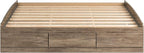 Prepac Mate's Queen 6-Drawer Minimalist Platform Storage Bed, Contemporary Queen Bed with Drawers 81.5" D x 63" W x 18.75" H, Drifted Gray, DBQ-6200-3K