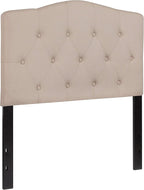 Flash Furniture Cambridge Tufted Upholstered Twin Size Headboard in Beige Fabric