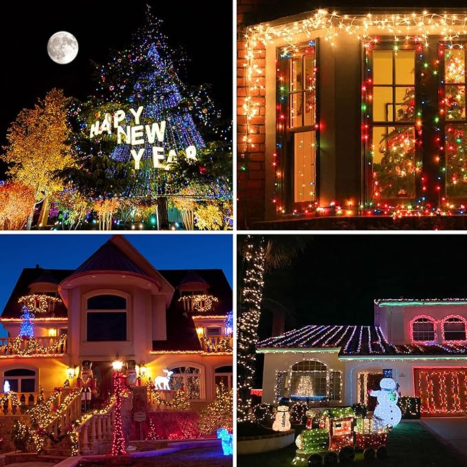 24 Colors Changing Fairy String Lights USB Powered with Remote Control, 33ft 100 RGB LED Bright Silver Wire Firefly Lights for Christmas Tree Wedding Party Indoor Garden Patio Holiday Outdoor Décor