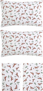 Eddie Bauer- Queen Sheet Set, Cotton Flannel Bedding Set, Brushed for Extra Softness, Cozy Home Décor (Fox Trail Orange, Queen)