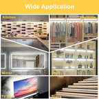 LAFULIT 10 PCS Under Cabinet Lights Kit, Stick on Lights, Flexible Led Strip Lights with Remote and Power Adapter, for Kitchen Cabinet Shelf Desk Counter Corner, 4000K Neutral White, 16.4ft