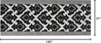 Custom Length Cut to Size Fleur de Lis Inspired Carpet Runner Rug for Hallways, Non Slip Rubber Backed, 31 inch Wide X Customized Length, Royal Grey, 31 inch X 10 feet