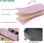 YITAHOME Dresser, 7 Drawers Fabric Dresser, Organizer Unit for Living Room, Hallway, Closets - Sturdy Steel Frame, Wooden Top & Easy Pull Fabric Bins, Pink