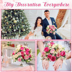 Geosar 8 Bundles Artificial Peonies Flowers Fake Silk Peony Bouquet Faux Peonies Flowers Bulk for Decoration Vase Floral Arrangements Wedding Party Table (Bright Color)