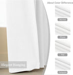 KangBang White Blackout Curtains 108 Inches Long 2 Panels Set, Extra Long Thermal Insulated Room Darkening Linen Curtains Loop Pocket Back Tab with Hooks for Track(52Wx108L, Pure White)