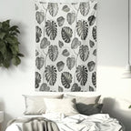 Ambesonne Grey Tapestry, Illustration of Tropical Monstera Leaves Classical with Soft Colors Nature, Wall Hanging for Bedroom Living Room Dorm, 60" X 80", Coconut Gray
