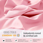 LuxClub 4 PC Sheet Set Bed Sheets Deep Pockets 16" Eco Friendly Wrinkle Free Cooling Machine Washable Hotel Bedding Silky Soft - Baby Pink Queen