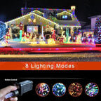 FUNIAO (New) Christmas Decoration Lights, 320 LED Waterproof String Lights with Star Topper, 8 Light Modes for Christmas Tree Decoration, Holiday, Wedding (Multicolor)