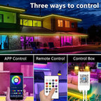 GUPUP 200 FT LED Strip Lights,Color Changing LED Lights for Bedroom,Built-in-Mic,Music Sync Tape Lighting,Phone Smart Controlled(APP+Remote+Mic)