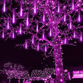Kwaiffeo Purple Christmas Lights Outdoor, 16 Tubes Meteor Shower Light (Equivalent to 2 Sets of 8-Tube) for Halloween Christmas Decorations Yard Outside, UL Plug