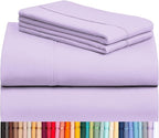 LuxClub 4 PC King Sheet Set, Breathable Luxury Bed Sheets, Deep Pockets Wrinkle Free Cooling Bed Sheets Machine Washable Hotel Bedding Silky Soft - Lavender King