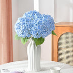 MARTINE MALL 2Pcs 21in Hydrangea Artificial Flowers, Latex Real Touch Hydrangeas Lifelike Large Hydrangea Flowers for Home Decor Party Arrangements Wedding Bouquets Centerpieces (Blue)