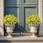 Ouddy Decor 24 Bundles Artificial Flowers for Outdoors Fake Silk Flowers UV Resistant Faux Plastic Plants for Spring Summer Garden Porch Window Box Table Vase Home Indoor Outdoor Decoration, Yellow