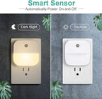 6 Pack Night Light Plug in, LED Nightlights Smart Dusk to Dawn Sensor, Plug into Wall Nightlights Suitable for Bedroom, Bathroom, Hallway, Kitchen, Stairs, Kids Room, 3pcs Warm White & 3pcs White