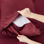 Bedsure King Size Sheets Set, Cooling Sheets for Hot Sleepers, Rayon Derived from Bamboo, Breathable & Soft, Deep Pocket Up to 16 Inches, Hotel Luxury Silky Bedding, Burgundy
