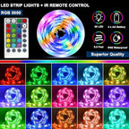 Battery Powered LED Strip Lights RGB, 60 LED 5050 Color Changing TV Backlights with 28-Key Remote Control, Cuttable Outdoor Strip Lights 6.6 Ft Self-adhesive DIY Lights for Skcteboard Bedroom Decor