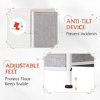 WLIVE Fabric Dresser for Bedroom with Open Shelves, Tall Dresser with 8 Drawers, Storage Tower with Fabric Bins, Chest of Drawers for Closet, Living Room, Hallway, Light Gray