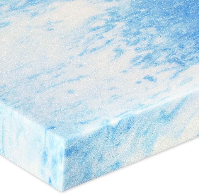 4" SealyChill™ Gel + Comfort Memory Foam Mattress Topper with Pillowtop Washable Allergen Resistant Cover, California King, White