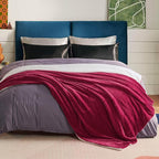Bedsure GentleSoft Sherpa Fleece Blankets Queen Size for Bed - Thick and Warm Throw for Girls and Women, Soft Fuzzy Plush Queen Christmas Blanket for Winter, Red, 90x90 Inches