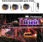 Brizled Christmas Tree Lights, 2 Pack 65.67ft 200 LED Color Changing Christmas String Lights with Remote, 11 Modes Warm White & Multicolor Xmas Light Connectable Light String for Xmas Tree Home Party