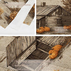 Batmerry Vintage Harvest Tapestry, Cabin In Pumpkin Field Wall Art Hanging Decoration Polyester Fiber White Ruffled Around for Dorm Room Bedroom Living Room, 59.1x82.7 inches
