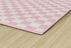 Flagship Carpets Schoolgirl Style Pink Checkerboard Educational Area Rug for Kids Room Seating Décor, Children's Classroom, Play Carpet for Teaching and Playroom, 7'6" x 12', Pink