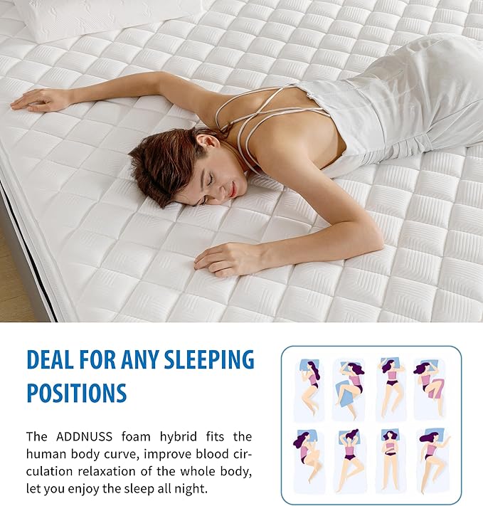 Full Mattresses,Memory Foam Hybrid 10 Inch Full Size Mattress,Black&White Pocket Spring Full Size Black&White Mattress,CertiPUR-US.
