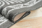 Custom Length Cut to Size Tribal Ethnic Southwestern Inspired Hallway Runner Rug, Non Slip Rubber Backed, 31 inch Wide X Customized Length, Mayan Grey, 31 inch X 28 feet