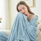 BEDELITE Fleece Blanket King Size Blankets for Bed, Luxury Plush Cozy Fuzzy Blanket 108x90 inches, Super Soft Warm Lightweight Throw Blanket All Seasons Suitable, Washed Blue