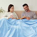 Exclusivo Mezcla Fleece Throw Blanket for Couch, Sofa, 300GSM Super Soft and Warm Blankets, Ice Blue Throw All Season Use, Cozy, Plush, Lightweight, 50x60 Inches