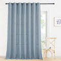 RYB HOME Flax Linen Curtains for Bedroom Bathroom Kids Room, Semi Sheer Light Filtering Privacy Assured Elegant Vertical Texture Modern Window Drapes, W 60 x L 95 inches, Dusty Blue, 1 Panel