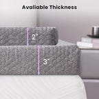 SINWEEK 3 Inch Gel Memory Foam Mattress Topper Twin Size, Pad for Back Pain, Bed Topper with Removable Soft Cover, CertiPUR-US Certified…,Grey