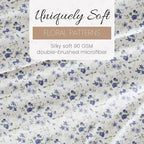 Linen Market Double-Brushed Patterned Microfiber California King Sheet Set 4 Piece – OEKO-TEX Certified Ultra Soft & Wrinkle-Free - 16" Deep Pocket Sheets Easy Care Cal-King Size - Blossoms Light Blue