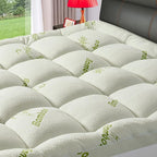 Full Size Mattress Topper for Back Pain,Premium Viscose Made from Bamboo 1200 GSM Extra Thick Mattress Pad,Quilted Fitted Pillow Top Mattress Cover with Deep Pocket Up to 21 Inches（54 * 75inch）