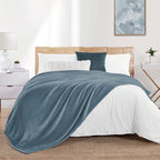 Washed Blue/Slate Blue/Grey Blue Super Soft Microfiber Flannel Blankets for Couch, Bed, Sofa Warm and Cozy for All Seasons