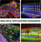 HeKation Christmas Net Lights Outdoor, 200 LED Bush Lights With 8 Modes, 6.6ft x 9.8ft, Timer, Connectable, Waterproof, for Halloween & Christmas Decorations Color
