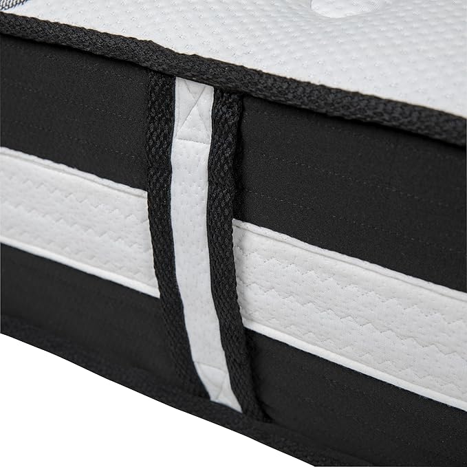 Flash Furniture Capri Comfortable Sleep 12" Hybrid Pocket Spring and Foam Mattress, Foam Pocket Spring Hybrid Mattress for Pressure Relief, Queen