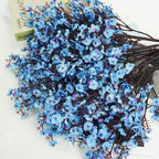 Uieke 6 Pcs Artificial Baby Breath Flowers Fake Gypsophila Bouquets Faux Silk Flower Real Touch Flowers for Wedding Farmhouse Decor DIY Home Party Office Kitchen Hotel Bathroom Garden Blue