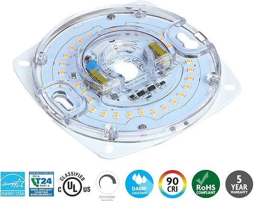 4" PCB Size 4000K Dimmable LED Light Engine 5.39" Overall Size, 17W 1200LM 120V CRI90, Retrofit Light Kit for Ceiling Fan, Pendant, Lantern Garden，Ceiling Flush， UL/ES/JA8