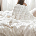 Bedsure GentleSoft Blankets Queen Size for Bed - Cozy Soft Sofa Couch Cover Blankets for Women, Cute Large Bedding Fleece Throws for Girls, Off White, 90x90 Inches