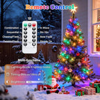 JMEXSUSS 2 Pack Multicolor Fairy Lights Battery Operated, Total 400 LED 132ft Multicolor String Lights with Remote, 8 Modes Christmas Fairy Lights for Bedroom Patio Garden Deck Christmas Decorations